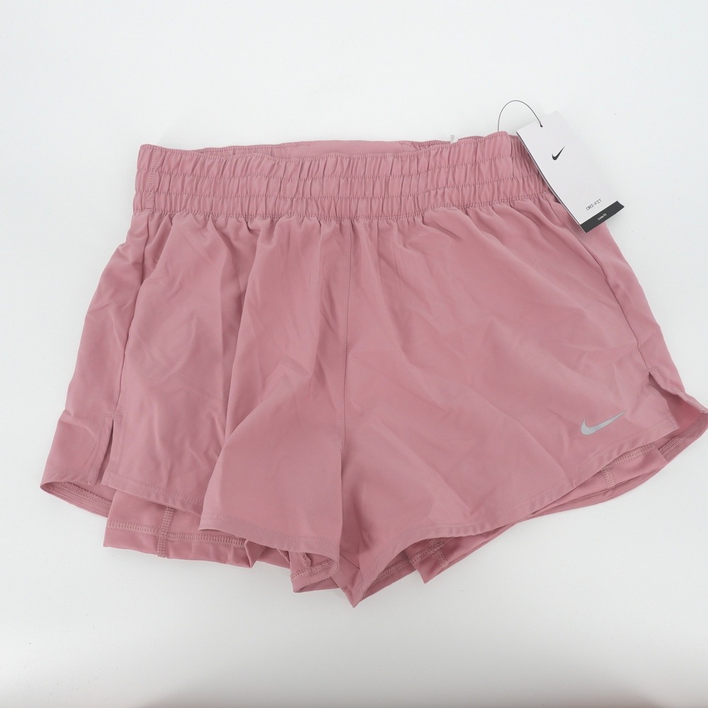Nike Womens Medium Dri-FIT One High-Rise 2-in-1 Training Shorts Mauve Pink NEW
